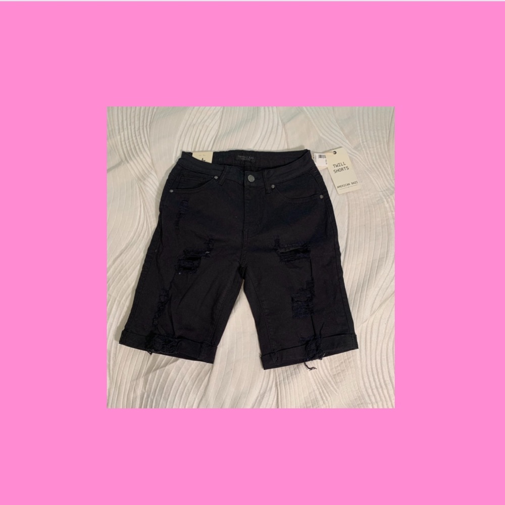 Black Jean Shorts